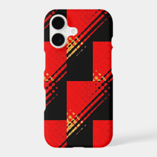 Rustic Red Black Gold Pattern