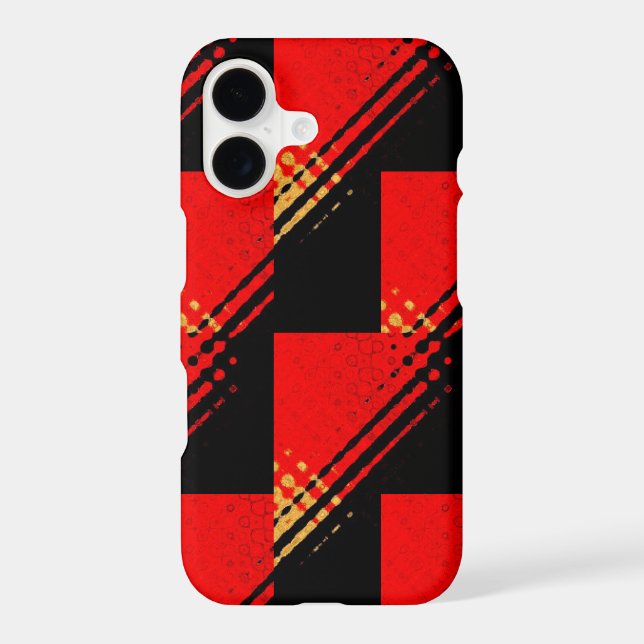 Rustic Red Black Gold Pattern (Back)