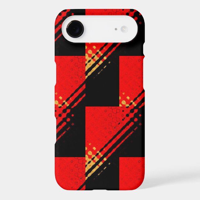 Rustic Red Black Gold Pattern Case-Mate iPhone Case (Back)