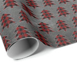 Rustic Red & Black Plaid Christmas Tree Chalkboard Wrapping Paper<br><div class="desc">This modern and festive holiday wrapping paper features a black and red plaid Christmas tree on a trendy chalkboard background. This would be the perfect paper for Christmas packages,  gift wrapping,  decorations,  or crafts.</div>