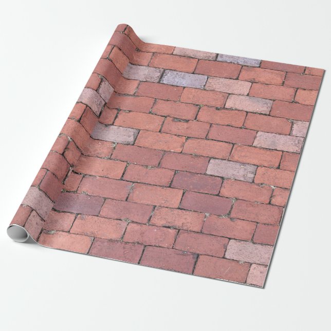 Rustic Red Brick floor texture pattern gift  Wrapping Paper (Unrolled)
