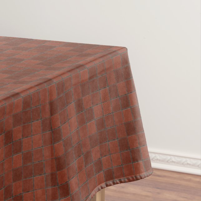 Rustic Red Brick Wall Pattern Rectangle Tablecloth (In Situ)