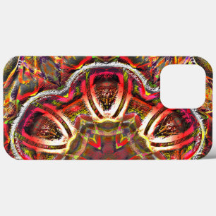 Rustic red brown texture in spoiled kaleidoscope   iPhone 13 pro max case