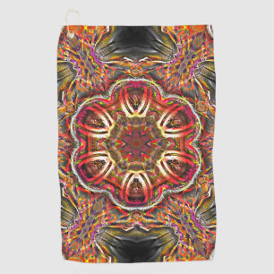 Rustic red brown texture in spoiled kaleidoscope   golf towel