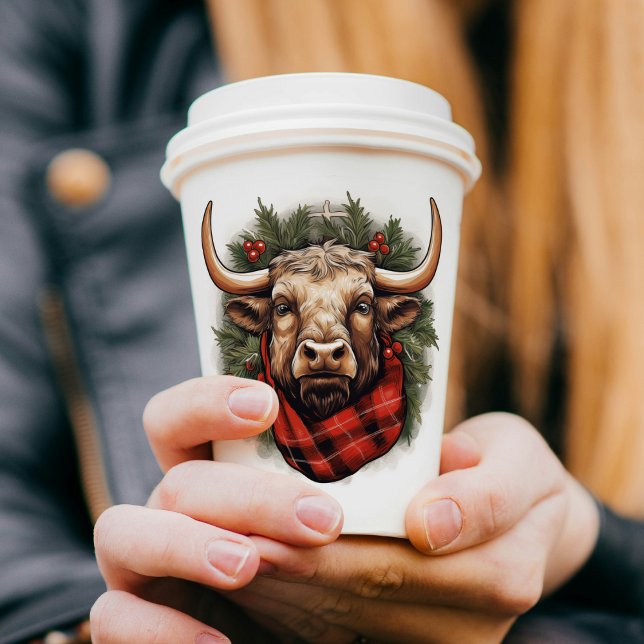 Rustic Red Buffalo Plaid Farmhouse Paper Cups (Creator Uploaded)