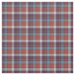 Rustic Red Burgundy Tartan Fabric