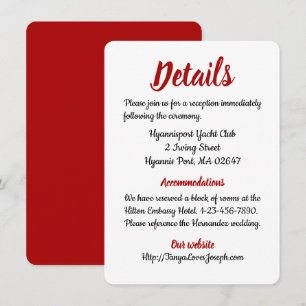 Rustic Red Burgundy Wedding Details Fall Autumn Invitation