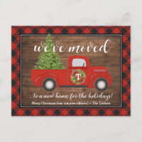 Rustic Red Christmas Truck Plaid Wood We've Moved
