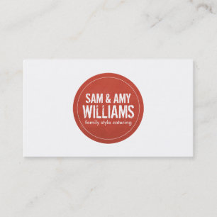 Rustic Red Circle Logo for Catering, Bakery Business Card