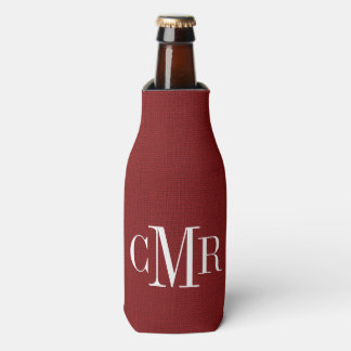 Rustic Red Classic Monogram Bottle Cooler