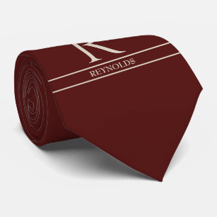 Rustic Red Classic Monogram Neck Tie