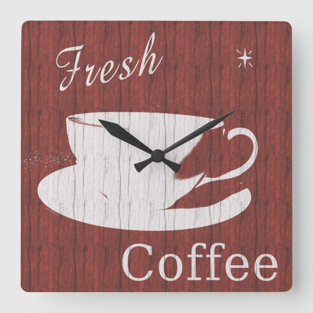 Rustic Red Coffee Clock (Front)