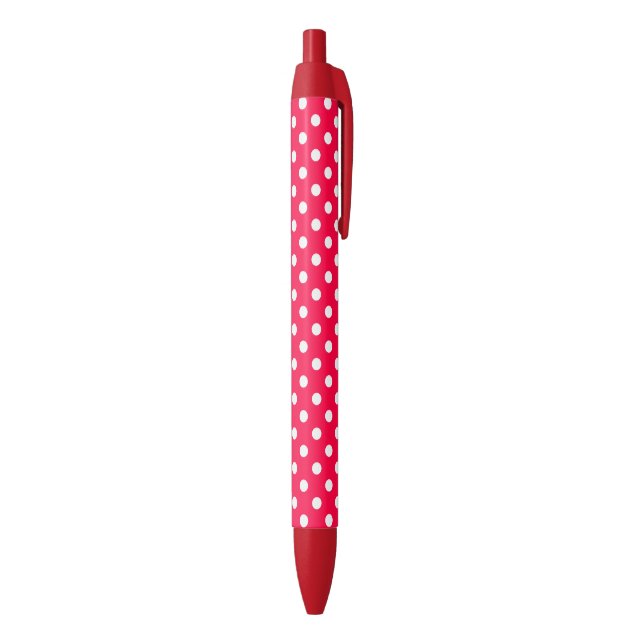 Rustic Red Colour White Dots Classic Template Ink Pen (Bottom (Vertical))