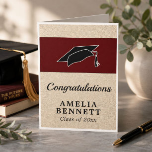 Rustic Red Congratulations Graduate Cap Graduation Card