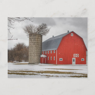 Rustic Red Country Barn Postcard