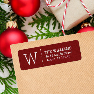 Rustic Red Custom Monogram Return Address