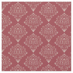 Rustic Red Damask Fabric