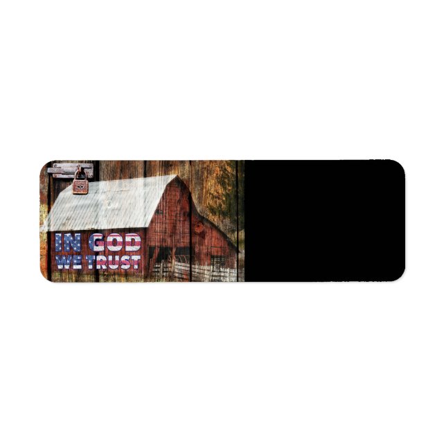 Rustic Red faded Barn With Latch In God We Trust (Front)