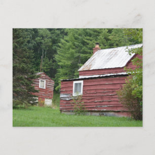 Rustic Red Farmhouse Home Landscape Photography Postcard