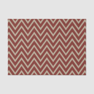 Rustic Red Faux Burlap Chevron Pattern Tissue Paper