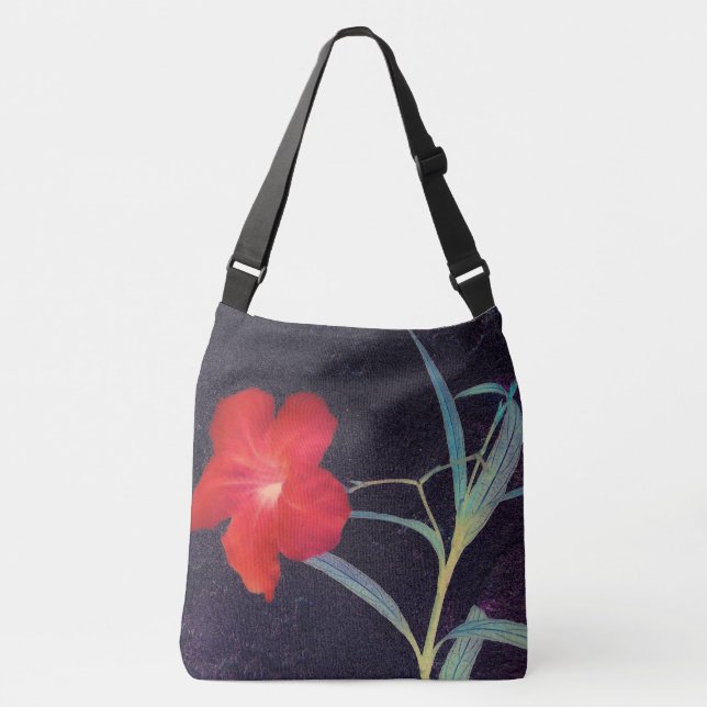 Rustic Red Flower Breeze Crossbody Bag (Front)