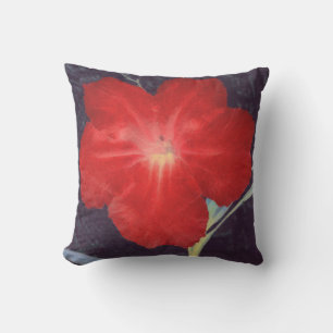 Rustic Red Flower Face Outdoor Cushion