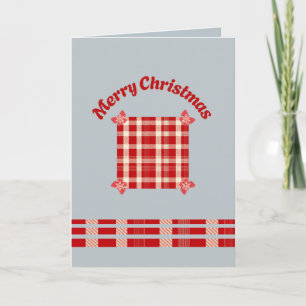 Rustic Red Gingham Christmas Card with Festive Bow