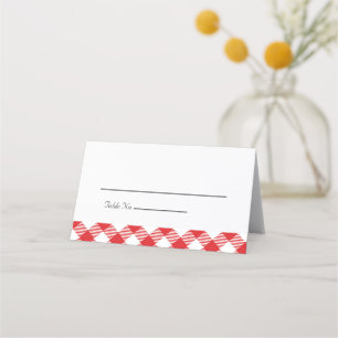 Rustic Red Gingham I Do BBQ Wedding Place Card