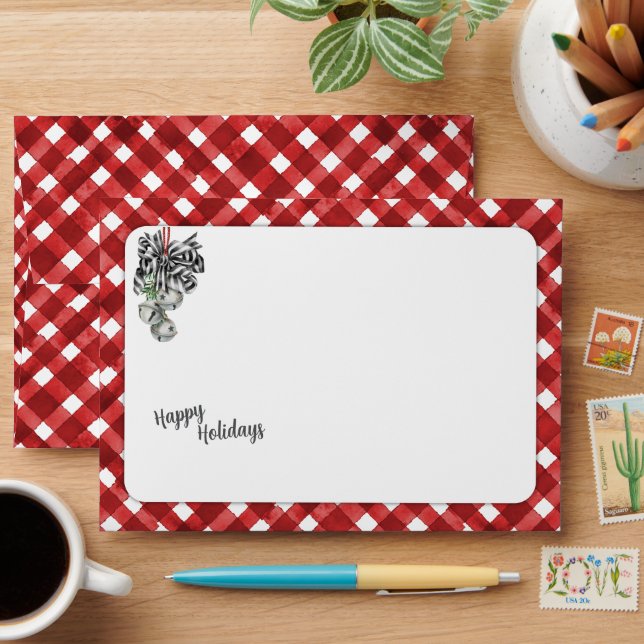 Rustic Red Gingham Noël Envelope (Desk)
