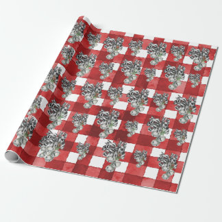 Rustic Red Gingham Noël Wrapping Paper