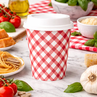Rustic Red Gingham Paper Cups