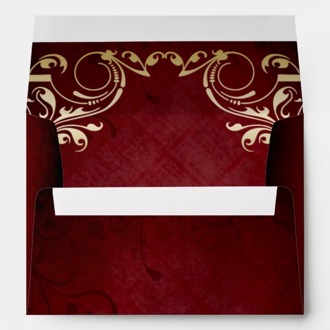 rustic red gold frame  envelope (Back (Bottom))