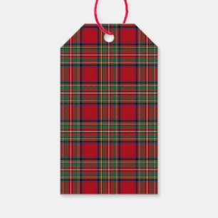 Rustic Red Green Plaid Stewart Tartan Gift Tags