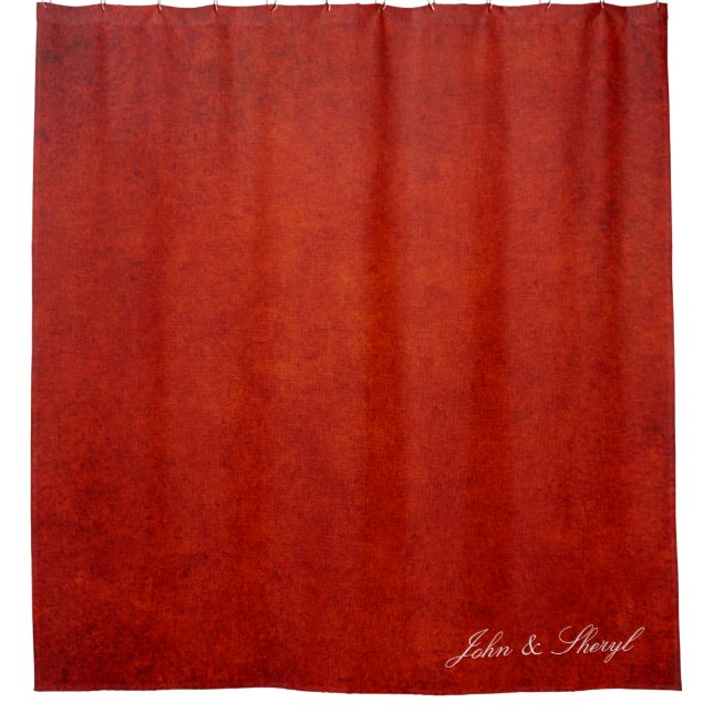Rustic Red Grunge Texture Shower Curtain (Front)