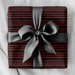 Rustic Red Heart Romantic Scandi Wrapping Paper<br><div class="desc">A romantic red heart design on a black background.</div>