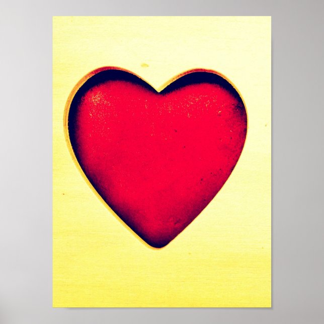 Rustic Red Heart Valentine's Day Love Poster (Front)