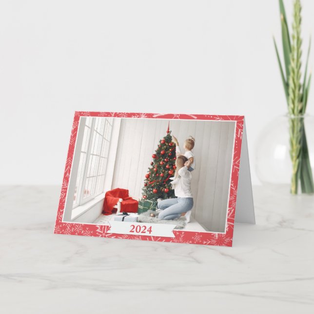 Rustic Red Photo Holiday Card (Front)