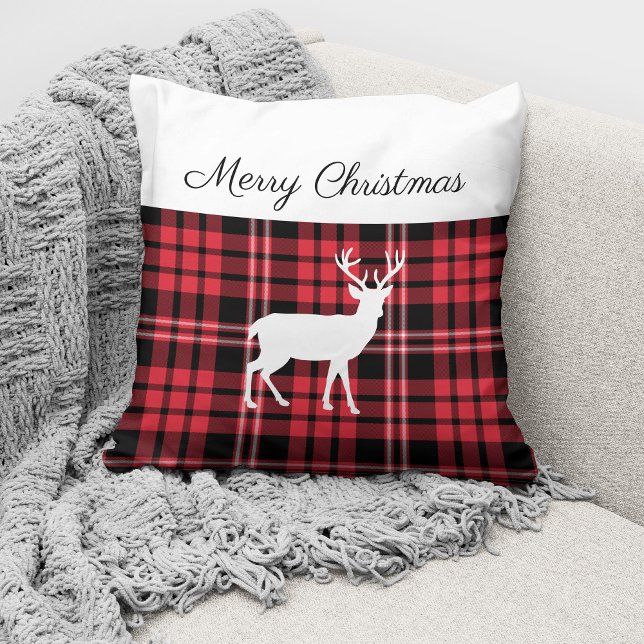 Rustic Red Plaid Christmas Cushion (Creator Uploaded)