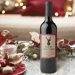 Rustic Red Plaid Merry Christmas Kraft Wine Label<br><div class="desc">Rustic Kraft Red Buffalo Plaid Reindeer Merry Christmas Wine Label</div>
