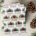 Rustic Red Plaid Merry Christmas Trees Customised Wrapping Paper Sheet<br><div class="desc">These personalised rustic holiday wrapping paper sheets feature trendy red plaid and green Christmas trees above your message Merry Christmas and Happy New Year. A cute custom and traditional look that is currently in style again, this festive gift wrap is perfect for a family who likes a classic and nostalgic...</div>