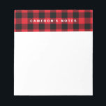 Rustic Red Plaid Pattern Personalised Notepad<br><div class="desc">Customisable note pad featuring rustic,  stylish and classic red plaid pattern. Other colours are available.</div>