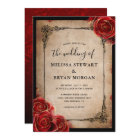 Rustic Red Rose Gold Black Vintage Elegant Wedding