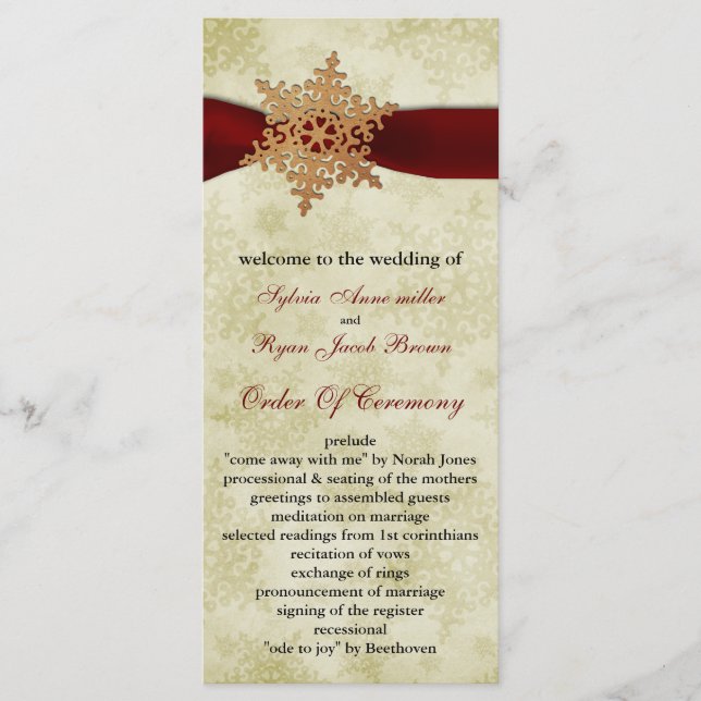 Rustic red snowflakes , programme (Front)