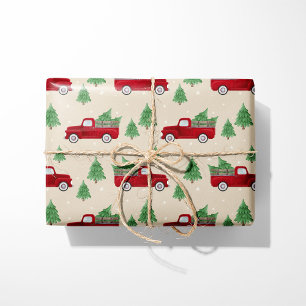 Rustic Red Truck Christmas Wrapping Paper