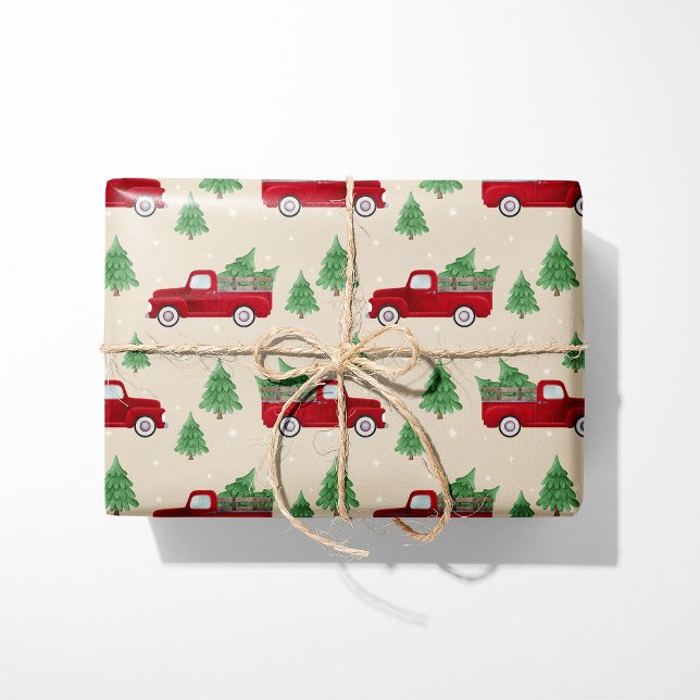 Rustic Red Truck Christmas Wrapping Paper (Creator Uploaded)