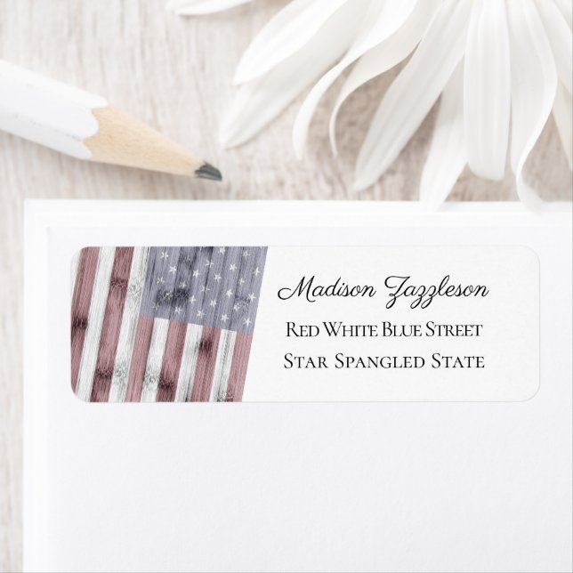 Rustic Red White Blue Wood USA flag America (Insitu)