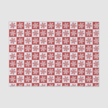 Rustic Red & White Snowflake pattern Christmas