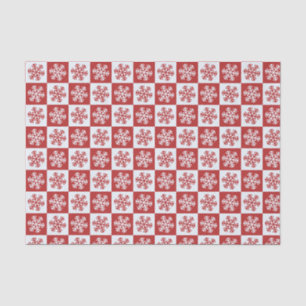 Rustic Red & White Snowflake pattern Christmas Tissue Paper