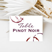 Rustic Red Wine Stain Table Number Card