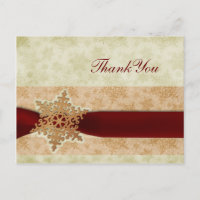 rustic red winter wedding Thank You